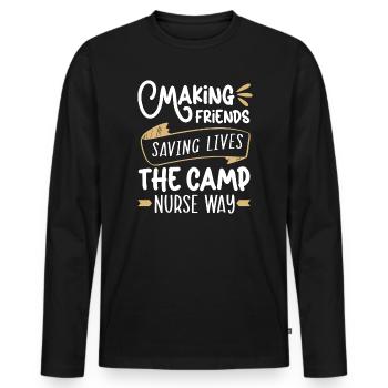 Camp Krankenschwester Camping Krankenschwester Krankenschwester Camper - Männer Premium Bio Langarmshirt - Schwarz - Vorne - Nico (187cm)