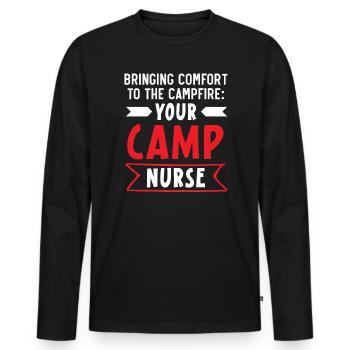 Camp Krankenschwester Camping Krankenschwester Krankenschwester Camper - Männer Premium Bio Langarmshirt - Schwarz - Vorne - Nico (187cm)