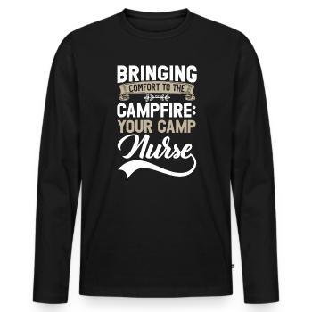 Camp Krankenschwester Camping Krankenschwester Krankenschwester Camper - Männer Premium Bio Langarmshirt - Schwarz - Vorne - Nico (187cm)