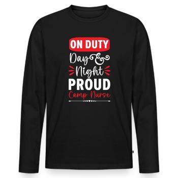 Camp Krankenschwester Camping Krankenschwester Krankenschwester Camper - Männer Premium Bio Langarmshirt - Schwarz - Vorne - Nico (187cm)