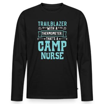 Camp Krankenschwester Camping Krankenschwester Krankenschwester Camper - Männer Premium Bio Langarmshirt - Schwarz - Vorne - Nico (187cm)