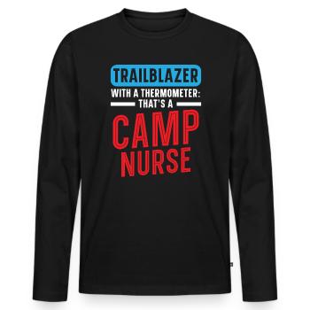 Camp Krankenschwester Camping Krankenschwester Krankenschwester Camper - Männer Premium Bio Langarmshirt - Schwarz - Vorne - Nico (187cm)