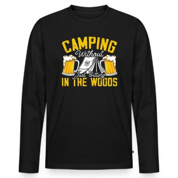 Camping Und Biertrinker Alkoholiker Camp Camper - Männer Premium Bio Langarmshirt - Schwarz - Vorne - Nico (187cm)