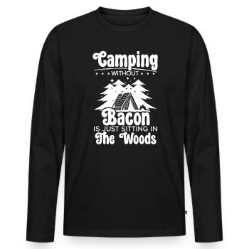 Camping und Bacon Meat Camp Camper Ich liebe Speck - Männer Premium Bio Langarmshirt - Schwarz - Vorne - Nico (187cm)