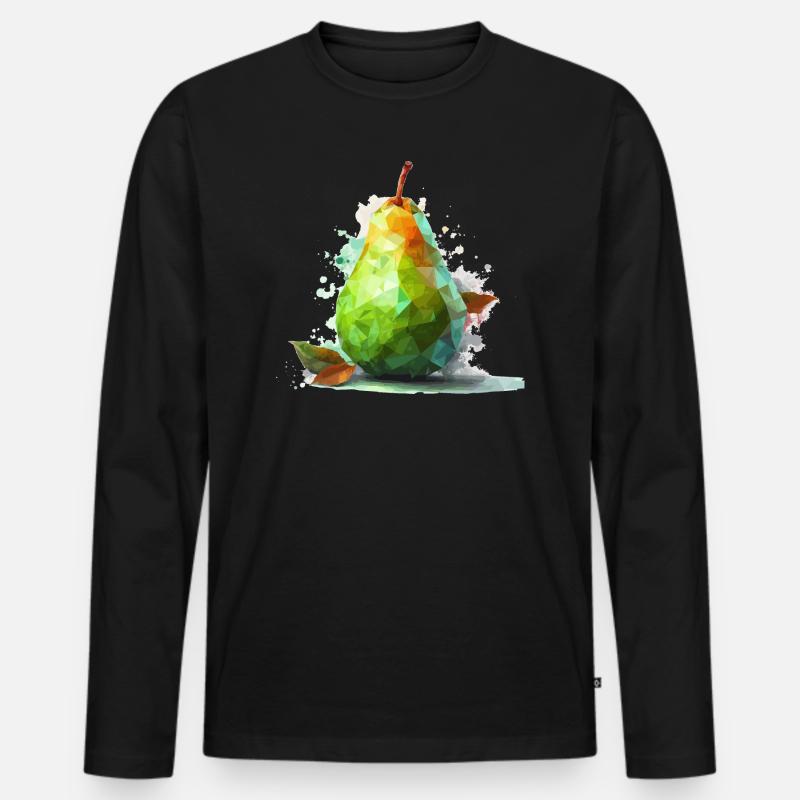 Poly Birne - Männer Premium Bio Langarmshirt - Schwarz