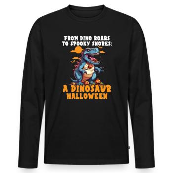 Dinosaur Halloween Trick Or Treat Dino Lover - Men's Premium Organic Long Sleeve Shirt - black - Front - Nico (187cm)