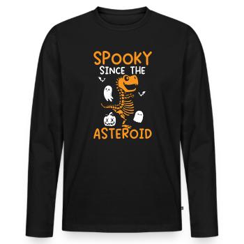 Dinosaur Halloween Trick Or Treat Dino Lover - Men's Premium Organic Long Sleeve Shirt - black - Front - Nico (187cm)