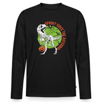 Dinosaur Halloween Trick Or Treat Dino Lover - Men's Premium Organic Long Sleeve Shirt - black - Front - Nico (187cm)