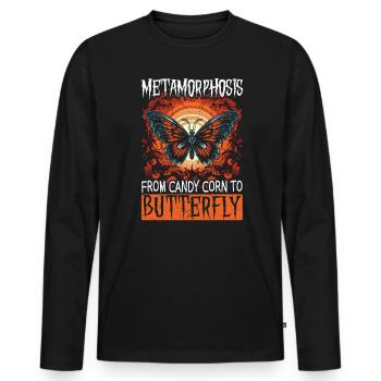 Butterfly Halloween Trick Or Treat Insect Lover - Men's Premium Organic Long Sleeve Shirt - black - Front - Nico (187cm)