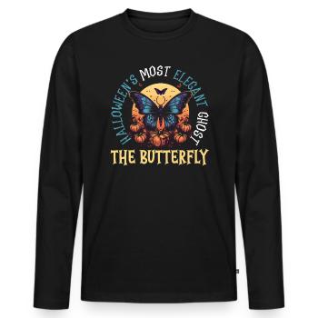 Butterfly Halloween Trick Or Treat Insect Lover - Men's Premium Organic Long Sleeve Shirt - black - Front - Nico (187cm)