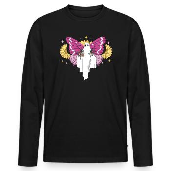 Butterfly Halloween Trick Or Treat Insect Lover - Men's Premium Organic Long Sleeve Shirt - black - Front - Nico (187cm)