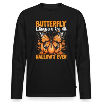 Butterfly Halloween Trick Or Treat Insect Lover - Men's Premium Organic Long Sleeve Shirt - black - Front - Nico (187cm)