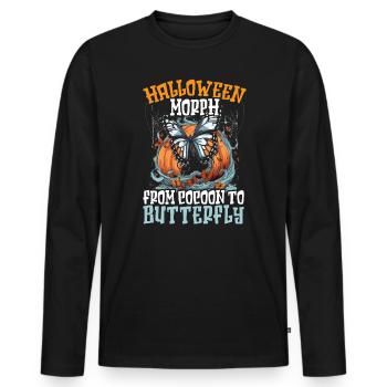 Butterfly Halloween Trick Or Treat Insect Lover - Men's Premium Organic Long Sleeve Shirt - black - Front - Nico (187cm)