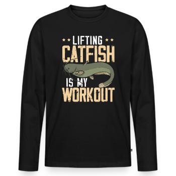 Handfischen Fischer Noodling Liebhaber Fischer Fisch - Männer Premium Bio Langarmshirt - Schwarz - Vorne - Nico (187cm)