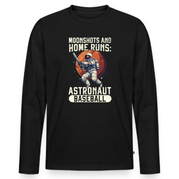 Baseball Astronaut Baseball Player Outerspace - Men's Premium Organic Long Sleeve Shirt - black - Front - Nico (187cm)