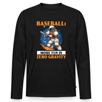 Baseball Astronaut Baseball Player Outerspace - Men's Premium Organic Long Sleeve Shirt - black - Front - Nico (187cm)