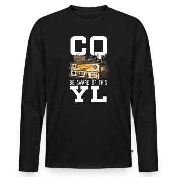 Amateurfunker Morsecode Radioaktivität - Männer Premium Bio Langarmshirt - Schwarz - Vorne - Nico (187cm)