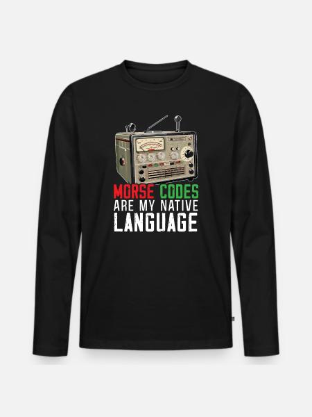 Amateurfunker Morsecode Radioaktivität - Männer Premium Bio Langarmshirt - Schwarz