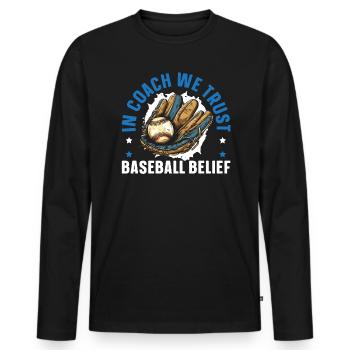 Baseballtrainer Baseballspieler Baseball-Mannschaftssport - Männer Premium Bio Langarmshirt - Schwarz - Vorne - Nico (187cm)