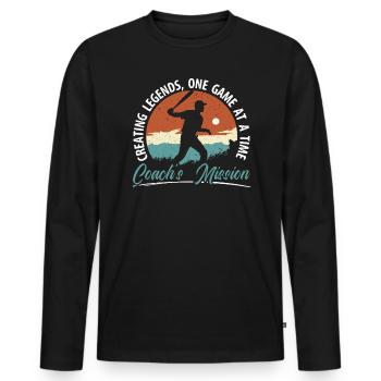 Baseballtrainer Baseballspieler Baseball-Mannschaftssport - Männer Premium Bio Langarmshirt - Schwarz - Vorne - Nico (187cm)