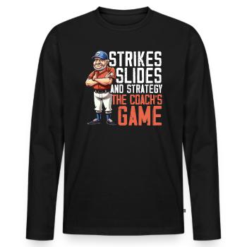 Baseballtrainer Baseballspieler Baseball-Mannschaftssport - Männer Premium Bio Langarmshirt - Schwarz - Vorne - Nico (187cm)