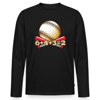 Amateur de mathématiques de baseball Mathématicien Joueur de baseball - T-shirt manches longues Premium bio Homme - noir - Devant - Nico (187cm)