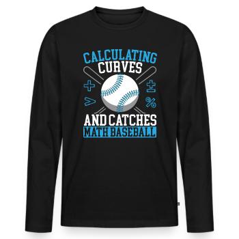 Amateur de mathématiques de baseball Mathématicien Joueur de baseball - T-shirt manches longues Premium bio Homme - noir - Devant - Nico (187cm)