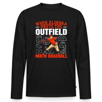 Amateur de mathématiques de baseball Mathématicien Joueur de baseball - T-shirt manches longues Premium bio Homme - noir - Devant - Nico (187cm)