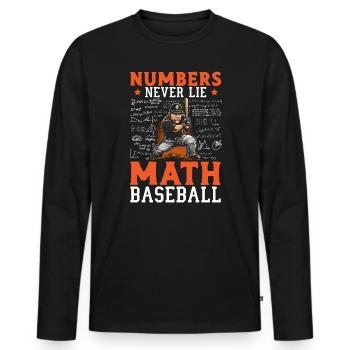 Amateur de mathématiques de baseball Mathématicien Joueur de baseball - T-shirt manches longues Premium bio Homme - noir - Devant - Nico (187cm)