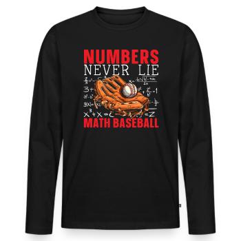Baseball Math Lover Mathematician Baseball Player - Men's Premium Organic Long Sleeve Shirt - black - Front - Nico (187cm)