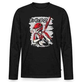 Amateur de mathématiques de baseball Mathématicien Joueur de baseball - T-shirt manches longues Premium bio Homme - noir - Devant - Nico (187cm)