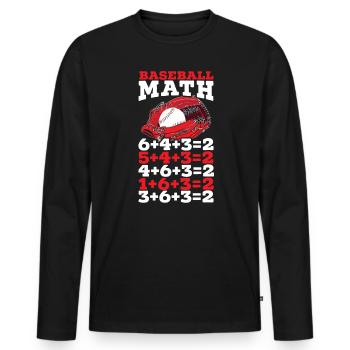 Amateur de mathématiques de baseball Mathématicien Joueur de baseball - T-shirt manches longues Premium bio Homme - noir - Devant - Nico (187cm)