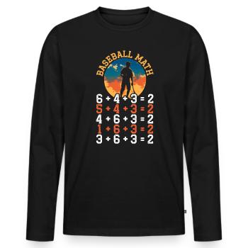 Amateur de mathématiques de baseball Mathématicien Joueur de baseball - T-shirt manches longues Premium bio Homme - noir - Devant - Nico (187cm)