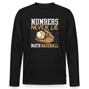 Amateur de mathématiques de baseball Mathématicien Joueur de baseball - T-shirt manches longues Premium bio Homme - noir - Devant - Nico (187cm)