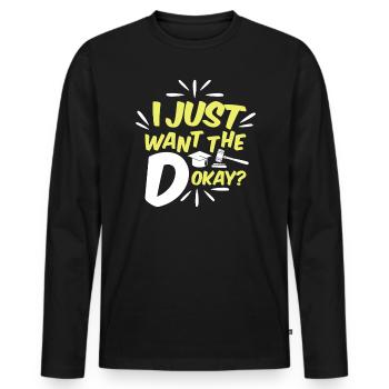 Juris Doctor Jurisprudence Droit Avocat Avocat - T-shirt manches longues Premium bio Homme - noir - Devant - Nico (187cm)