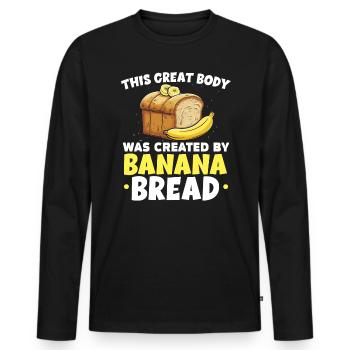 Pain aux bananes Baker Boulangerie Chef cuisinier Cuisiner - T-shirt manches longues Premium bio Homme - noir - Devant - Nico (187cm)