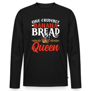 Pain aux bananes Baker Boulangerie Chef cuisinier Cuisiner - T-shirt manches longues Premium bio Homme - noir - Devant - Nico (187cm)