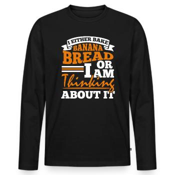 Pain aux bananes Baker Boulangerie Chef cuisinier Cuisiner - T-shirt manches longues Premium bio Homme - noir - Devant - Nico (187cm)
