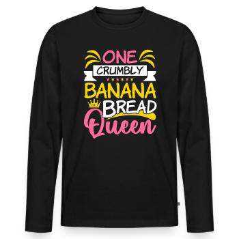Pain aux bananes Baker Boulangerie Chef cuisinier Cuisiner - T-shirt manches longues Premium bio Homme - noir - Devant - Nico (187cm)