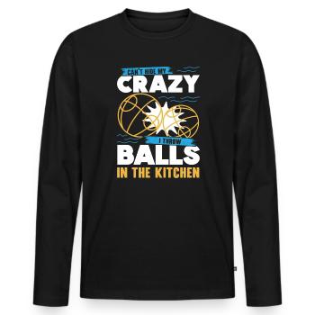 Bocce Ball Player Bocce Game Italian Sports Italy - Men's Premium Organic Long Sleeve Shirt - black - Front - Nico (187cm)