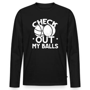 Bocce Ball Player Bocce Game Italian Sports Italy - Men's Premium Organic Long Sleeve Shirt - black - Front - Nico (187cm)