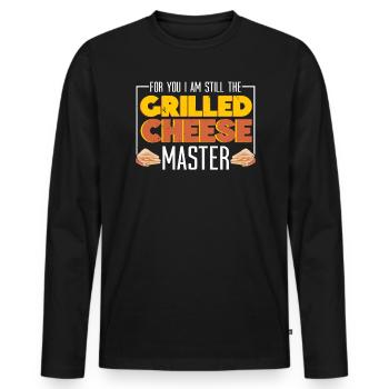 Love Grilled Cheese Please Cheesemaker Cheesy Food - T-shirt manches longues Premium bio Homme - noir - Devant - Nico (187cm)