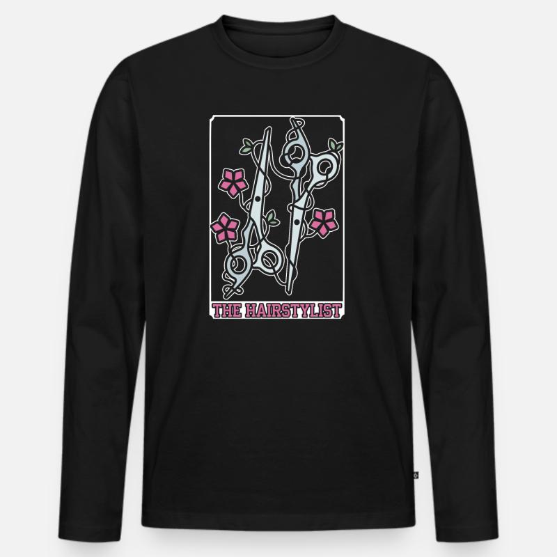 Friseur - Männer Premium Bio Langarmshirt - Schwarz