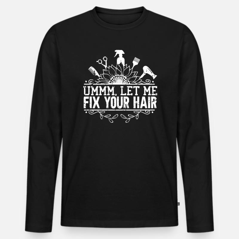 Friseur - Männer Premium Bio Langarmshirt - Schwarz