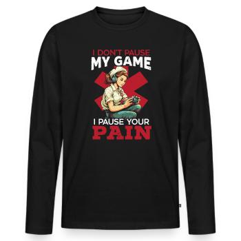 Gamer Nurse Video Game Player Gaming Nursing - Men's Premium Organic Long Sleeve Shirt - black - Front - Nico (187cm)