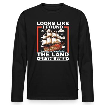 Christoph Kolumbus Italienisch-Amerikanischer Kolumbus-Tag - Männer Premium Bio Langarmshirt - Schwarz - Vorne - Nico (187cm)