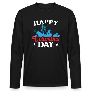 Christoph Kolumbus Italienisch-Amerikanischer Kolumbus-Tag - Männer Premium Bio Langarmshirt - Schwarz - Vorne - Nico (187cm)