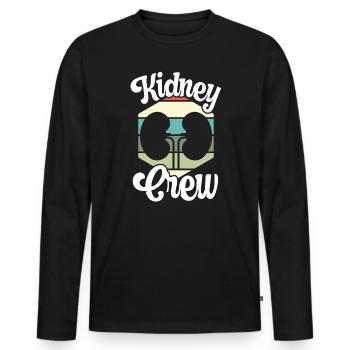 Néphrologie Infirmière Emploi médical Médecine Soins infirmiers - T-shirt manches longues Premium bio Homme - noir - Devant - Nico (187cm)