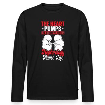 Nephrologie Krankenschwester Medizinischer Beruf Medizin Krankenpflege - Männer Premium Bio Langarmshirt - Schwarz - Vorne - Nico (187cm)