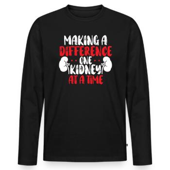 Nephrologie Krankenschwester Medizinischer Beruf Medizin Krankenpflege - Männer Premium Bio Langarmshirt - Schwarz - Vorne - Nico (187cm)